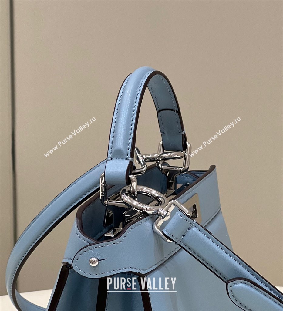 Fendi Peekaboo ISeeU Petite Bag in nappa Leather Light Blue 2024 (chaoliu-24041015)