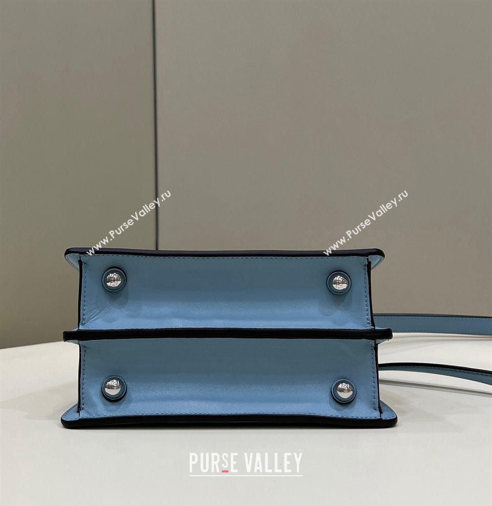 Fendi Peekaboo ISeeU Petite Bag in nappa Leather Light Blue 2024 (chaoliu-24041015)