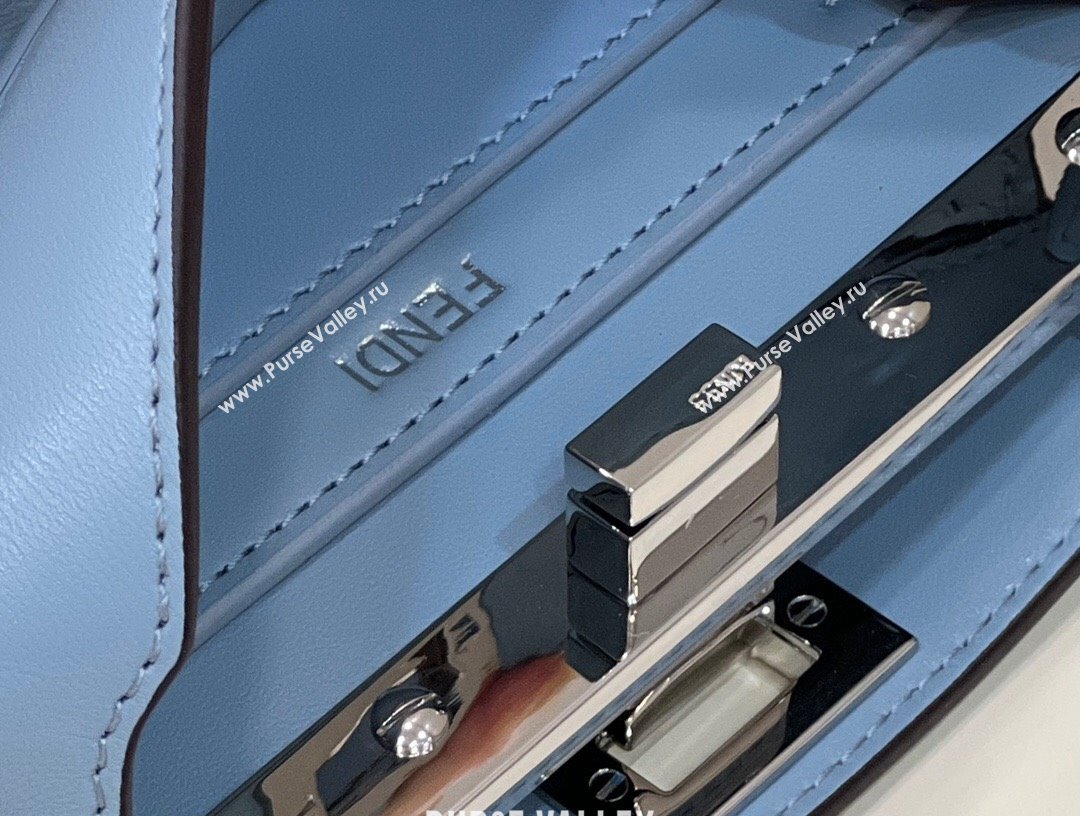 Fendi Peekaboo ISeeU Petite Bag in nappa Leather Light Blue 2024 (chaoliu-24041015)