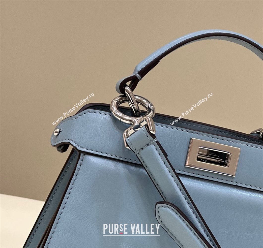 Fendi Peekaboo ISeeU Petite Bag in nappa Leather Light Blue 2024 (chaoliu-24041015)