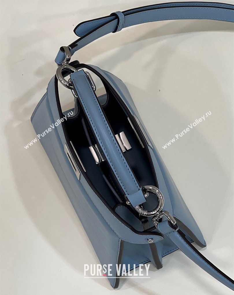 Fendi Peekaboo ISeeU Petite Bag in nappa Leather Light Blue 2024 (chaoliu-24041015)