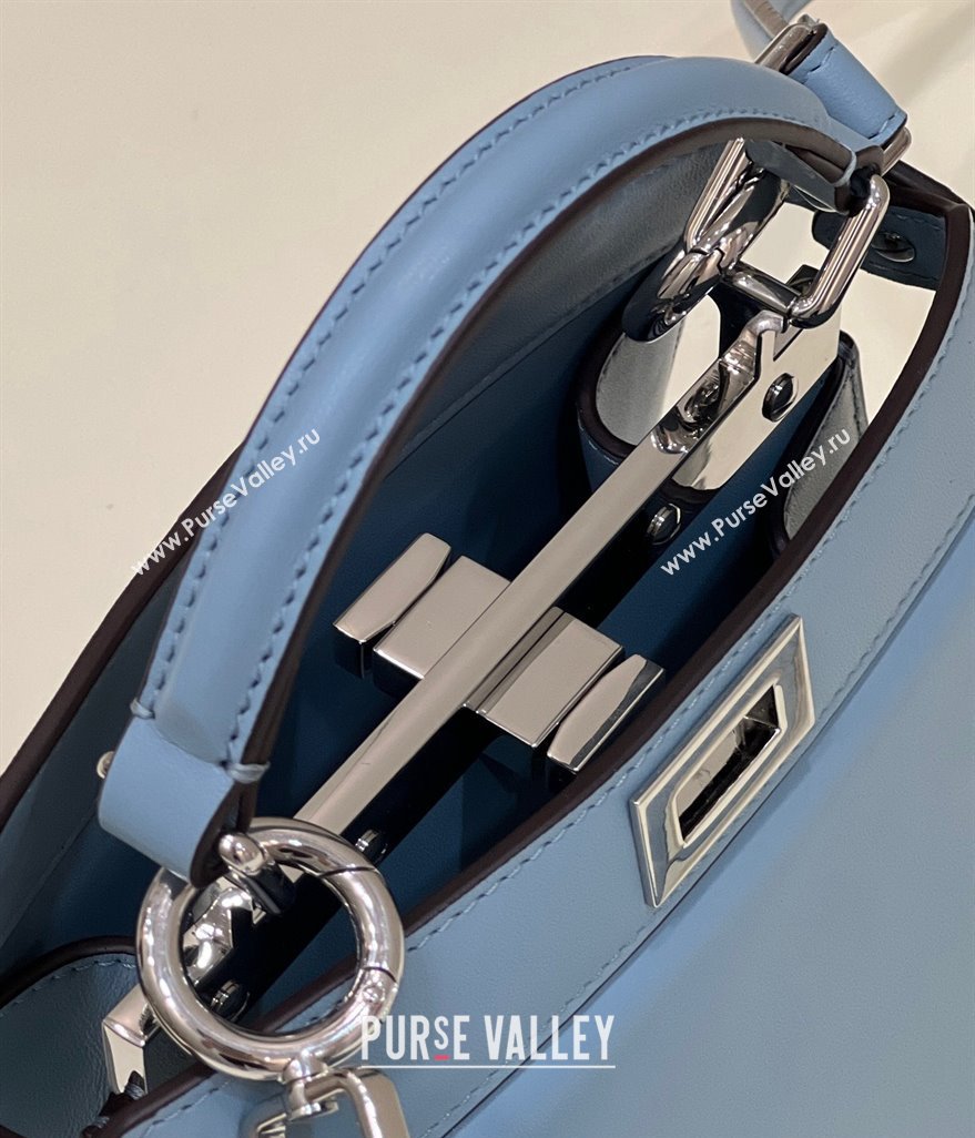 Fendi Peekaboo ISeeU Petite Bag in nappa Leather Light Blue 2024 (chaoliu-24041015)