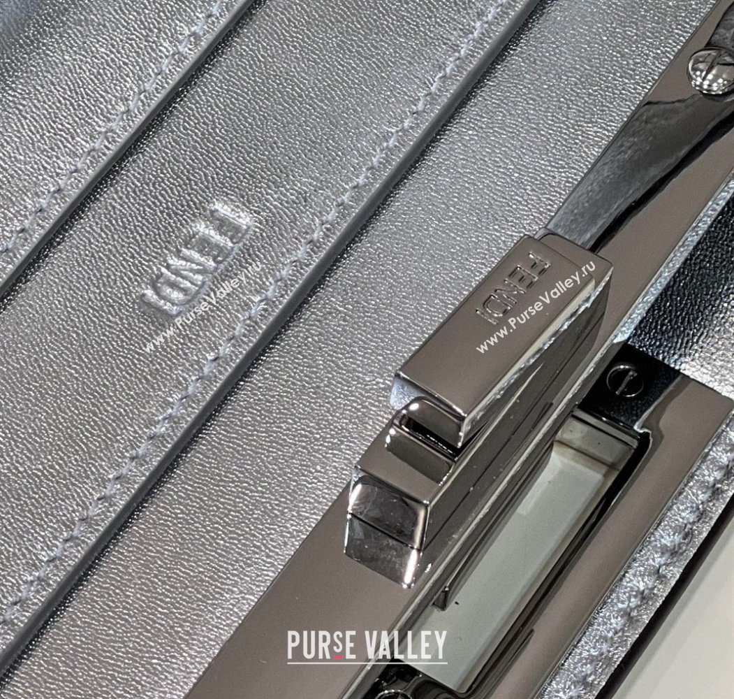 Fendi Peekaboo ISeeU Medium Bag in nappa Leather Silver 2024 (chaoliu-24040949)