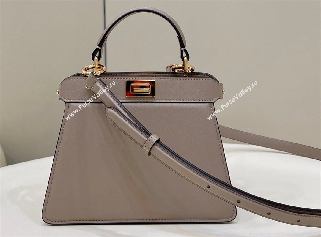 Fendi Peekaboo ISeeU Petite Bag in nappa Leather Gray 2024 (chaoliu-24041017)