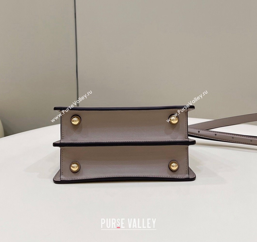 Fendi Peekaboo ISeeU Petite Bag in nappa Leather Gray 2024 (chaoliu-24041017)