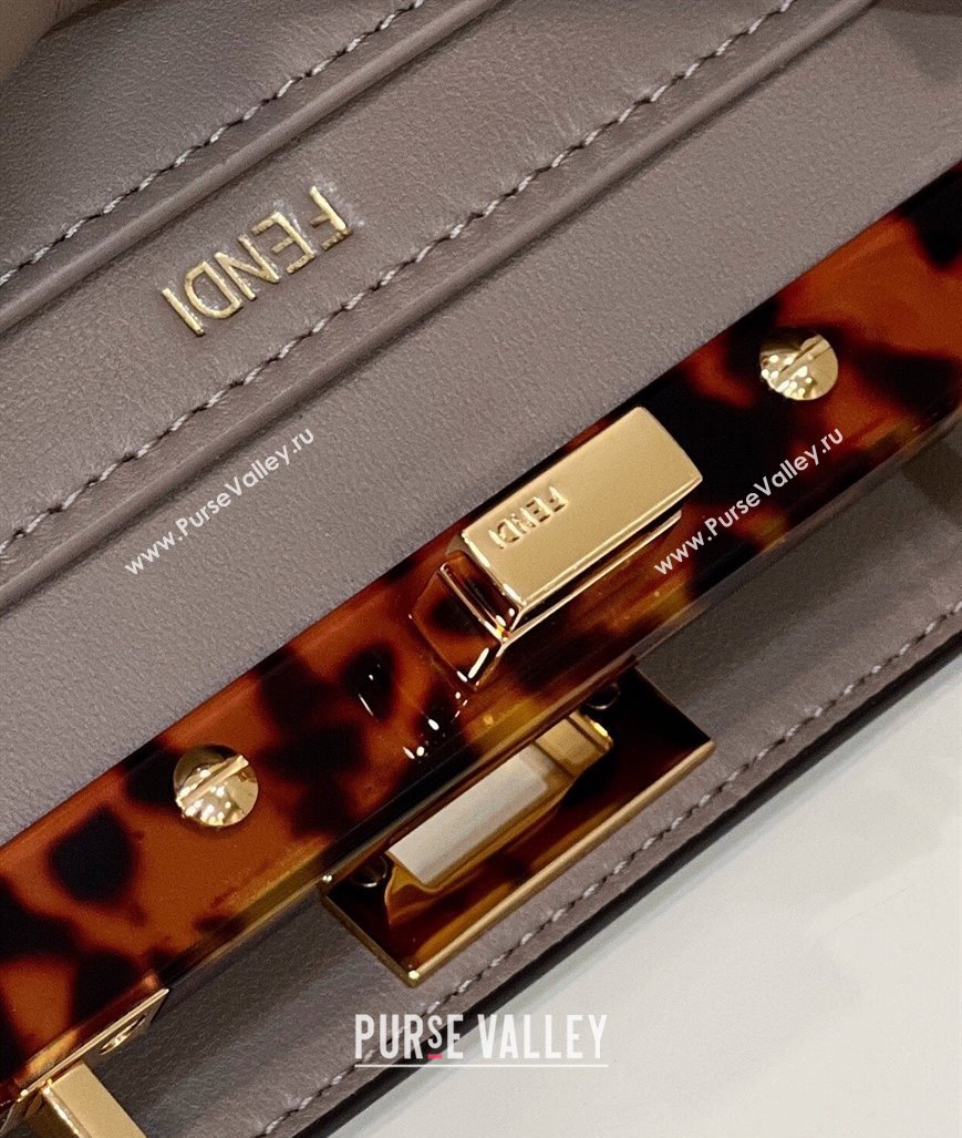 Fendi Peekaboo ISeeU Petite Bag in nappa Leather Gray 2024 (chaoliu-24041017)