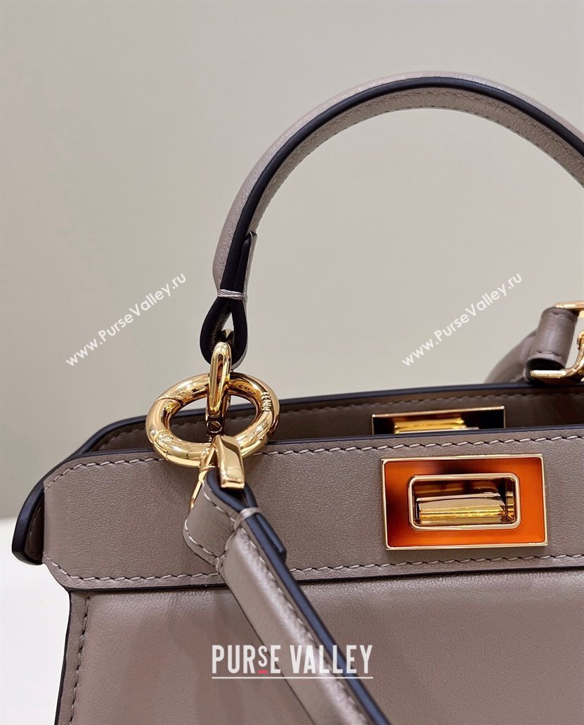 Fendi Peekaboo ISeeU Petite Bag in nappa Leather Gray 2024 (chaoliu-24041017)