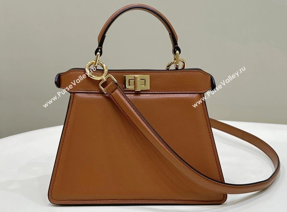 Fendi Peekaboo ISeeU Petite Bag in nappa Leather Brown 2024 (chaoliu-24041002)