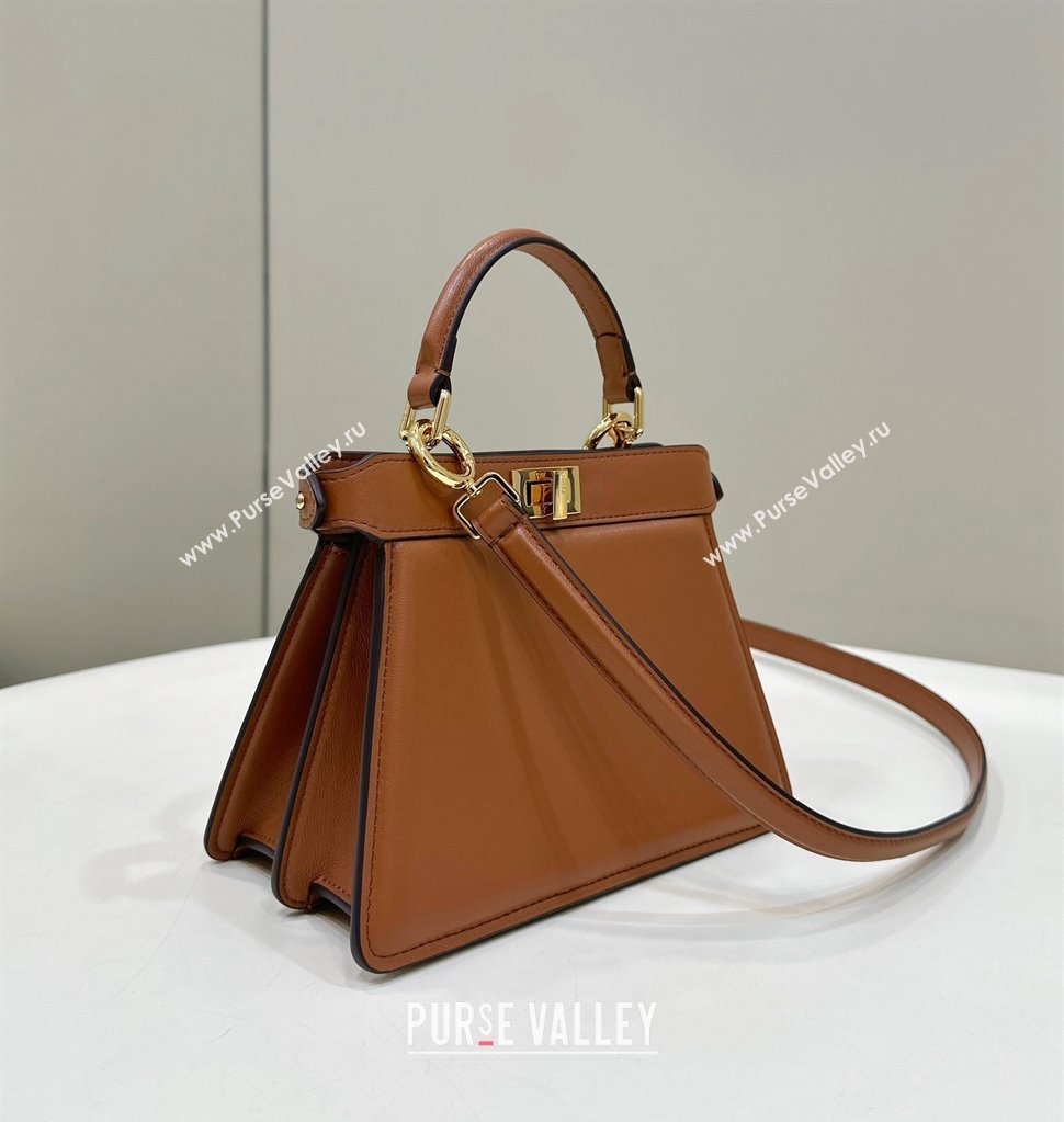 Fendi Peekaboo ISeeU Petite Bag in nappa Leather Brown 2024 (chaoliu-24041002)