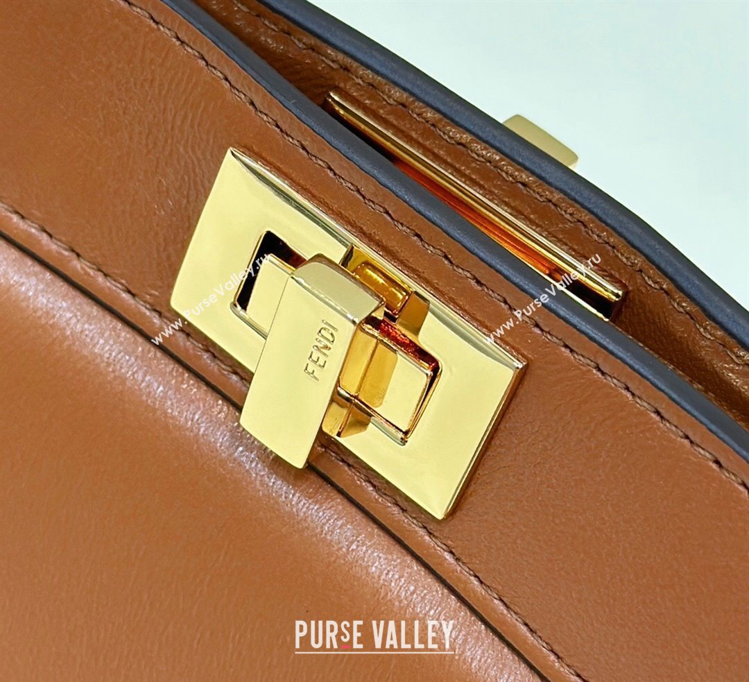 Fendi Peekaboo ISeeU Petite Bag in nappa Leather Brown 2024 (chaoliu-24041002)