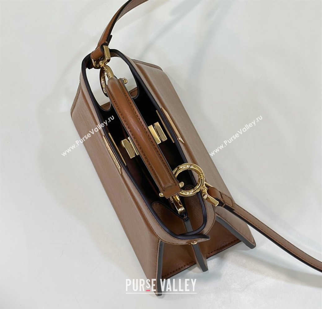 Fendi Peekaboo ISeeU Petite Bag in nappa Leather Brown 2024 (chaoliu-24041002)