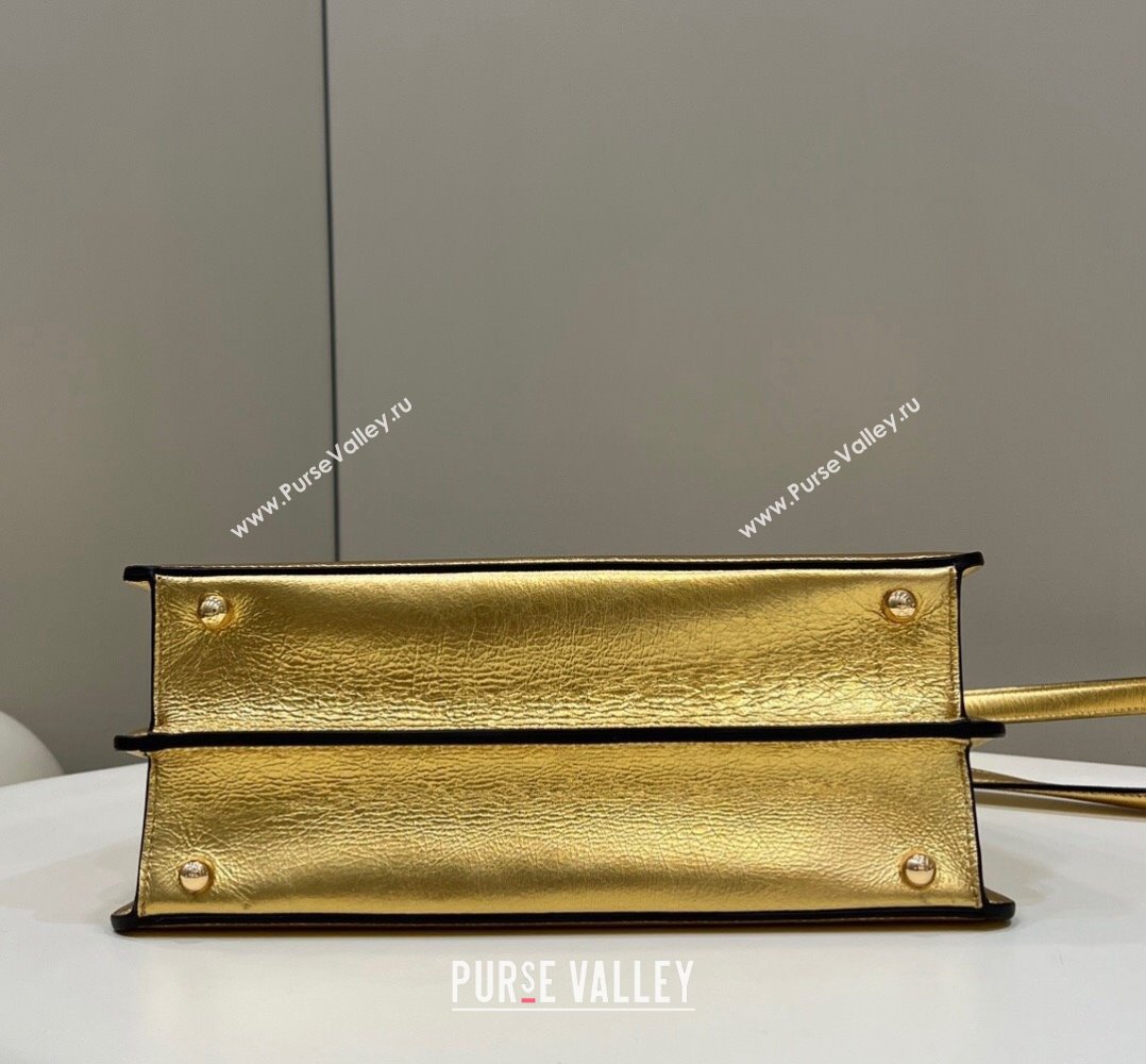 Fendi Peekaboo ISeeU Medium Bag in nappa Leather Gold 2024 (chaoliu-24040948)