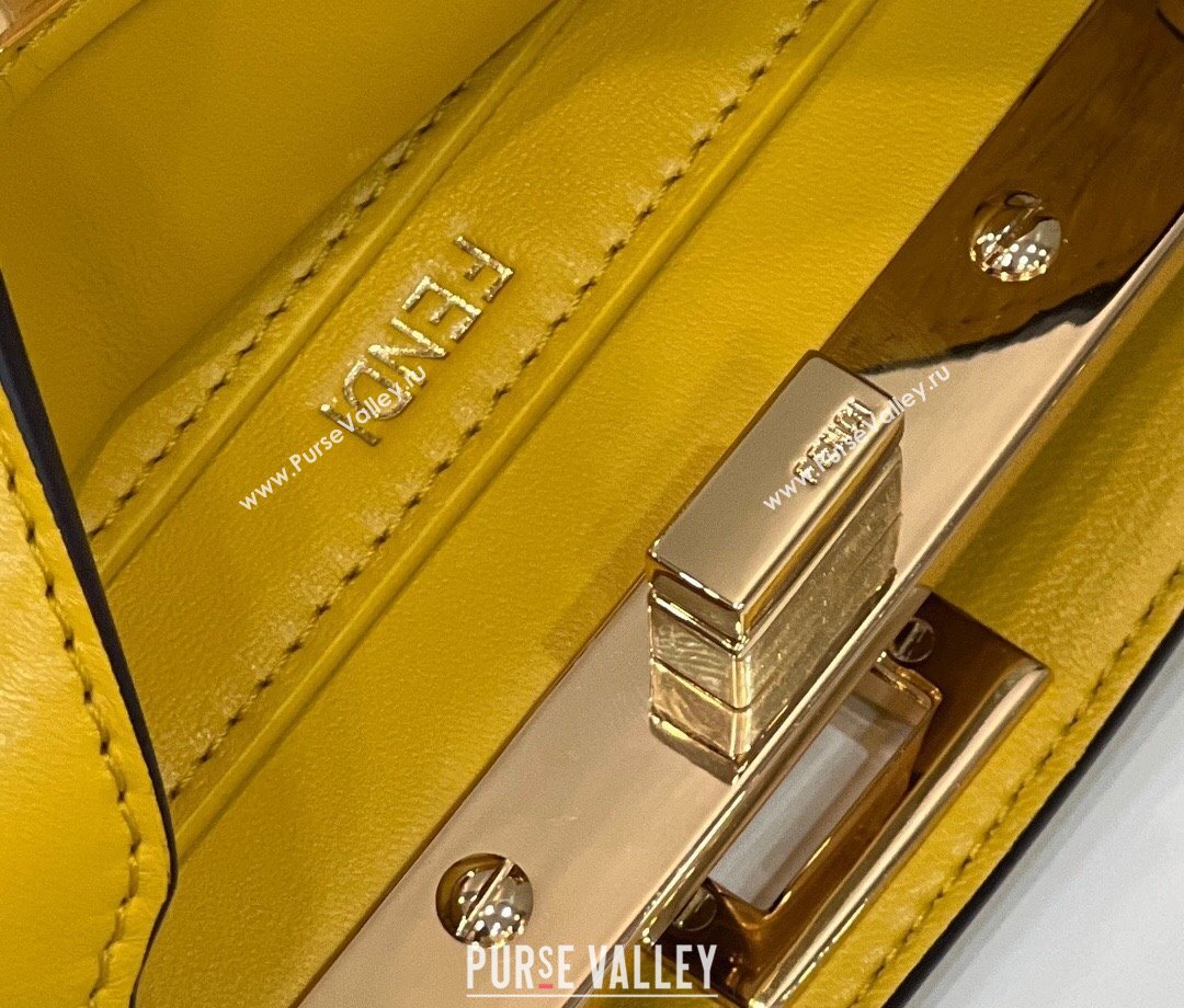 Fendi Peekaboo ISeeU Petite Bag in nappa Leather Yellow 2024 (chaoliu-24041006)