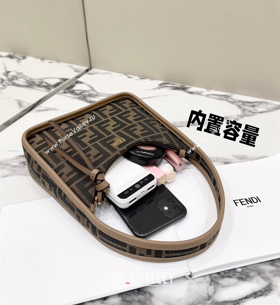 Fendi Mini Fendessence bag Brown FF fabric 2024 (chaoliu-24041052)