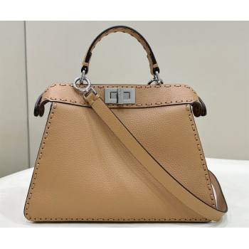 Fendi Peekaboo ISeeU Small Bag Beige Selleria with 556 hand-sewn stitches 2024 (chaoliu-24041038)