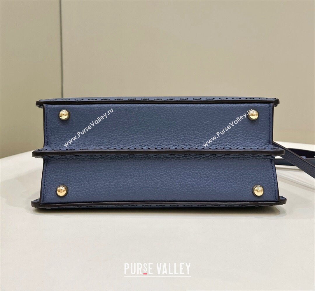 Fendi Peekaboo ISeeU Small Bag Blue Selleria with 556 hand-sewn stitches 2024 (chaoliu-24041039)