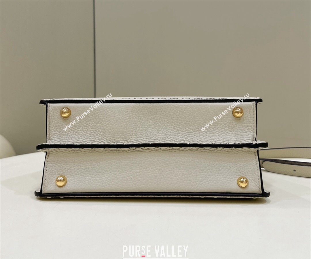 Fendi Peekaboo ISeeU Small Bag White Selleria with 556 hand-sewn stitches 2024 (chaoliu-24041040)