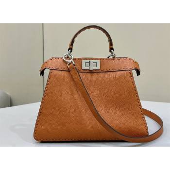 Fendi Peekaboo ISeeU Small Bag Brown Selleria with 556 hand-sewn stitches 2024 (chaoliu-24041041)