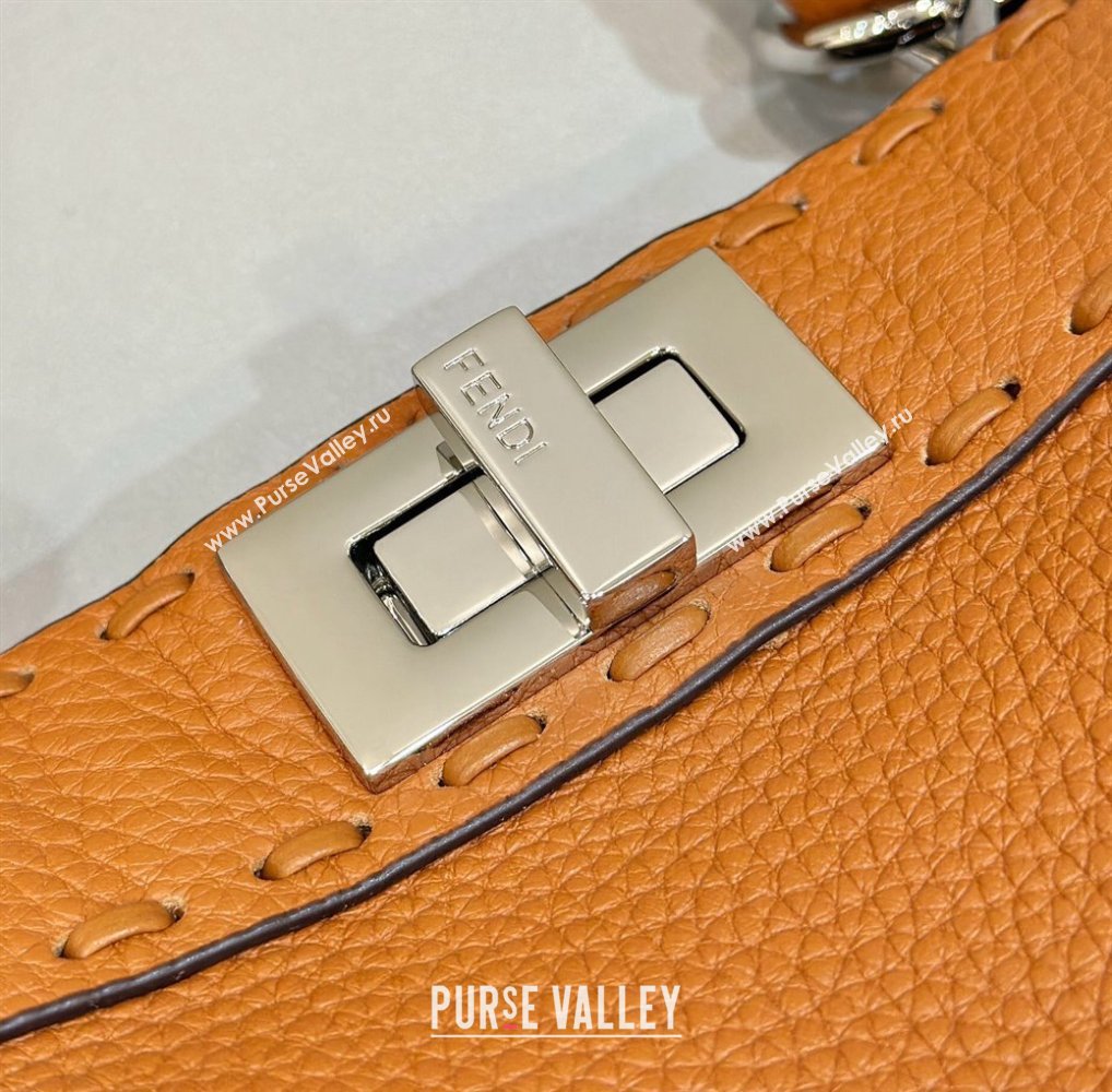 Fendi Peekaboo ISeeU Small Bag Brown Selleria with 556 hand-sewn stitches 2024 (chaoliu-24041041)