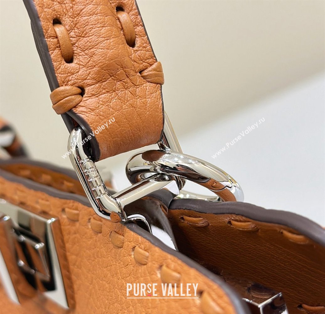 Fendi Peekaboo ISeeU Small Bag Brown Selleria with 556 hand-sewn stitches 2024 (chaoliu-24041041)