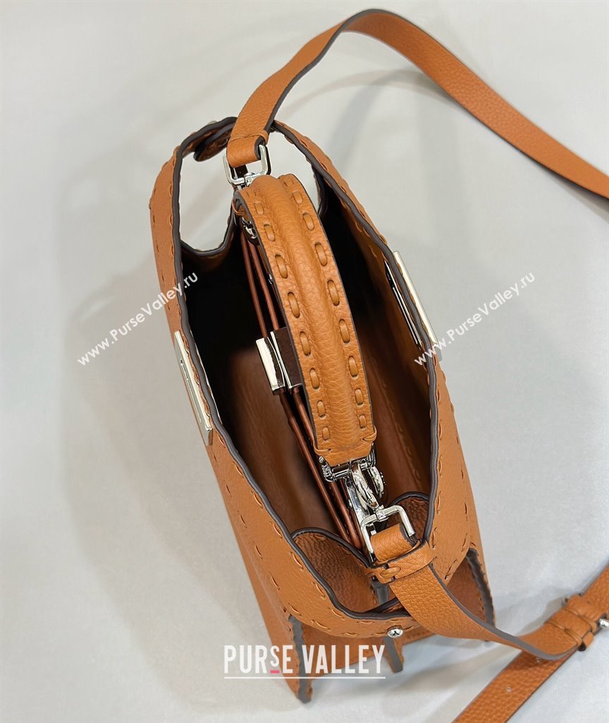 Fendi Peekaboo ISeeU Small Bag Brown Selleria with 556 hand-sewn stitches 2024 (chaoliu-24041041)