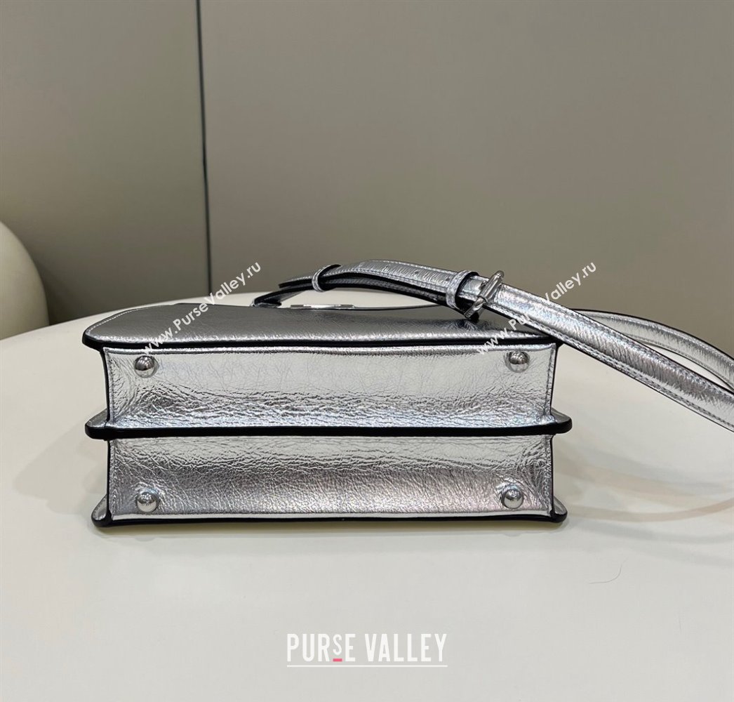 Fendi Peekaboo ISeeU Small Bag in nappa Leather Silver 2024 (chaoliu-24040962)