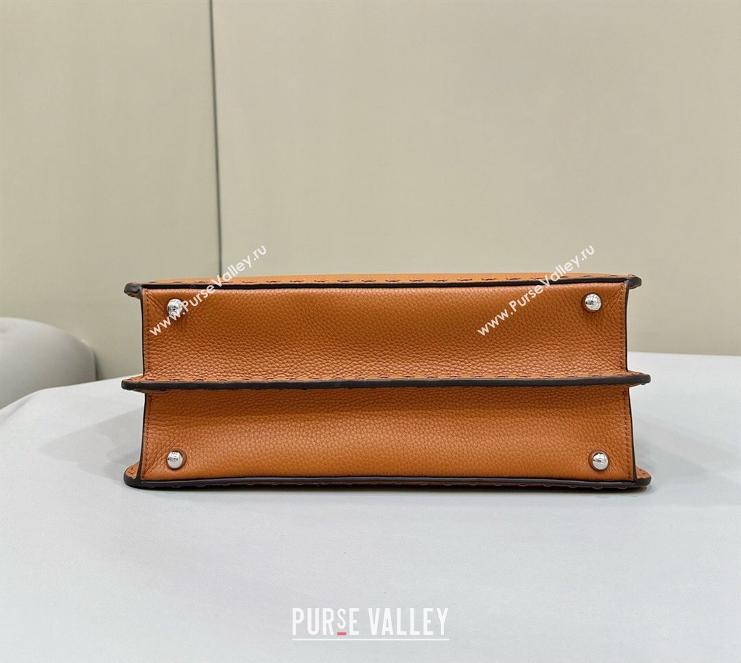 Fendi Peekaboo ISeeU Medium Bag Brown Selleria with oversized topstitching 2024 (chaoliu-24041036)