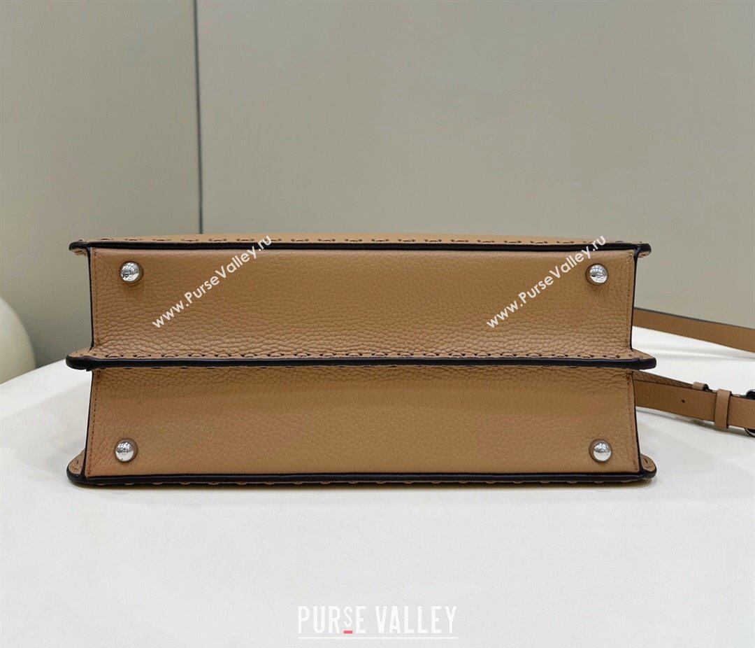 Fendi Peekaboo ISeeU Medium Bag Beige Selleria with oversized topstitching 2024 (chaoliu-24041033)