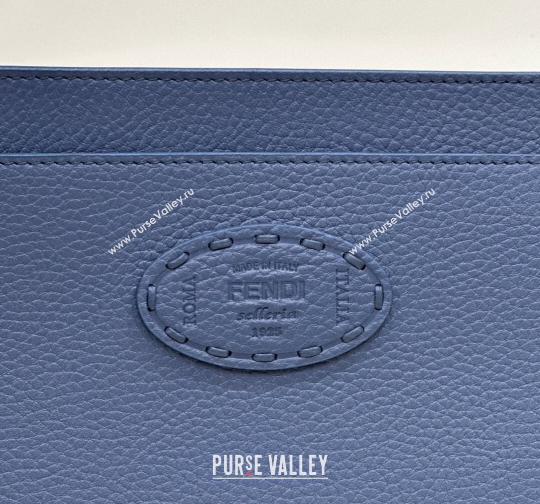 Fendi Peekaboo ISeeU Medium Bag Blue Selleria with oversized topstitching 2024 (chaoliu-24041034)