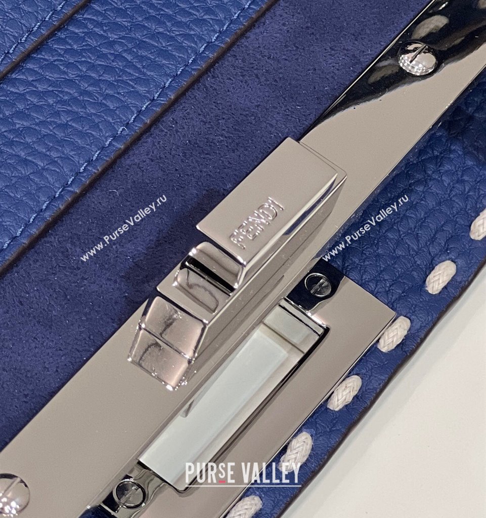 Fendi Peekaboo ISeeU Medium Bag Blue Selleria with topstitches 2024 (chaoliu-24041019)