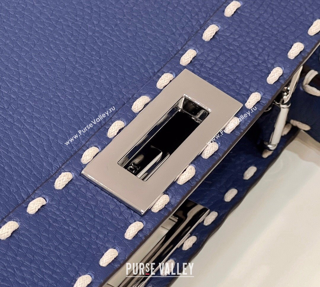 Fendi Peekaboo ISeeU Medium Bag Blue Selleria with topstitches 2024 (chaoliu-24041019)