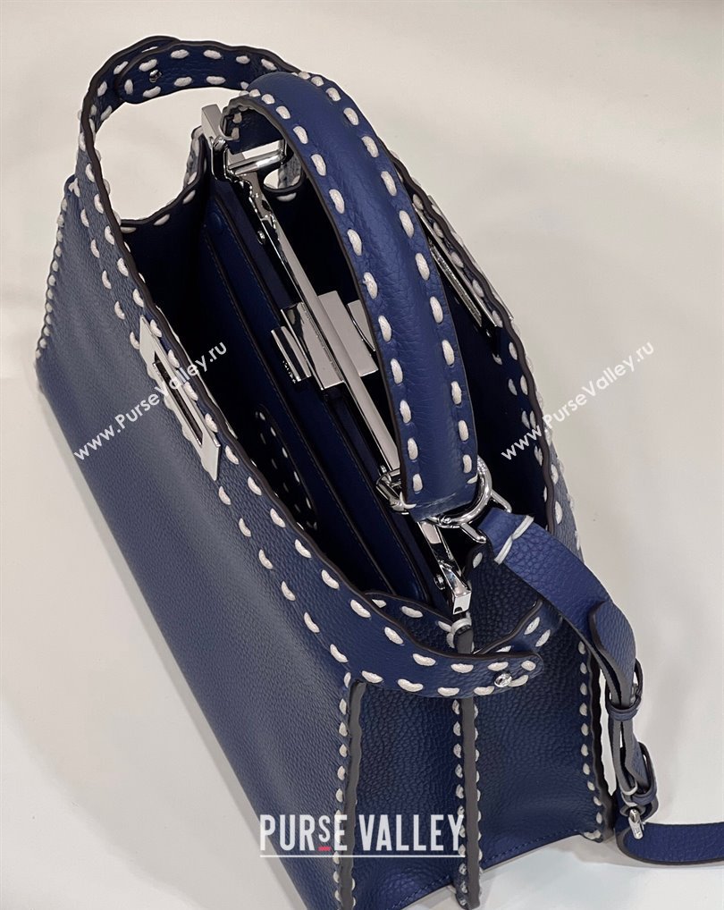 Fendi Peekaboo ISeeU Medium Bag Blue Selleria with topstitches 2024 (chaoliu-24041019)