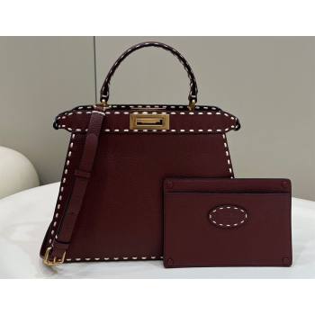 Fendi Peekaboo ISeeU Medium Bag Coffee Selleria with topstitches 2024 (chaoliu-24041021)