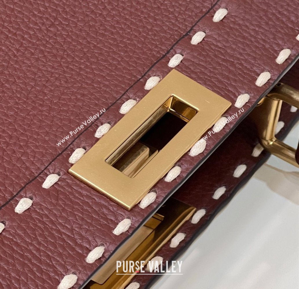 Fendi Peekaboo ISeeU Medium Bag Coffee Selleria with topstitches 2024 (chaoliu-24041021)