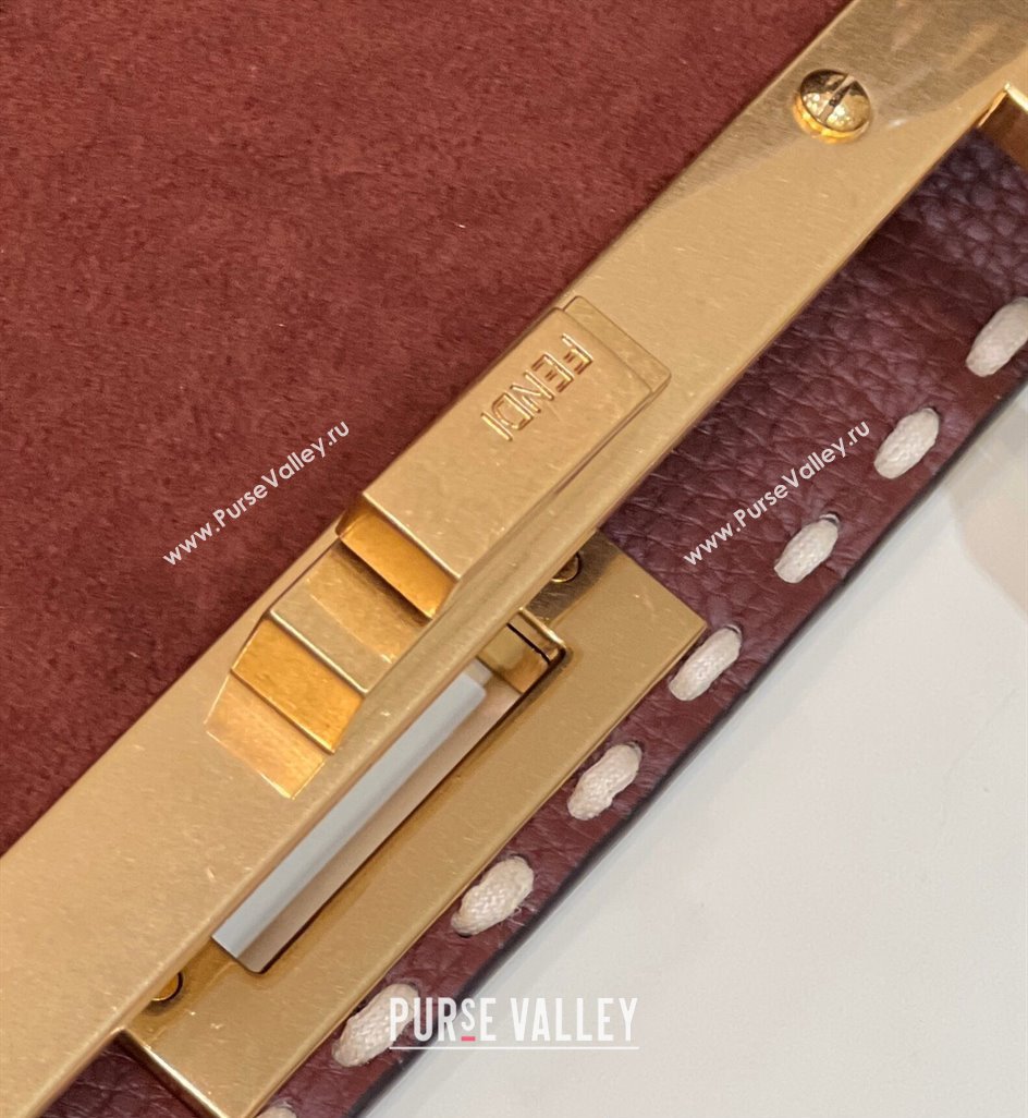 Fendi Peekaboo ISeeU Medium Bag Coffee Selleria with topstitches 2024 (chaoliu-24041021)