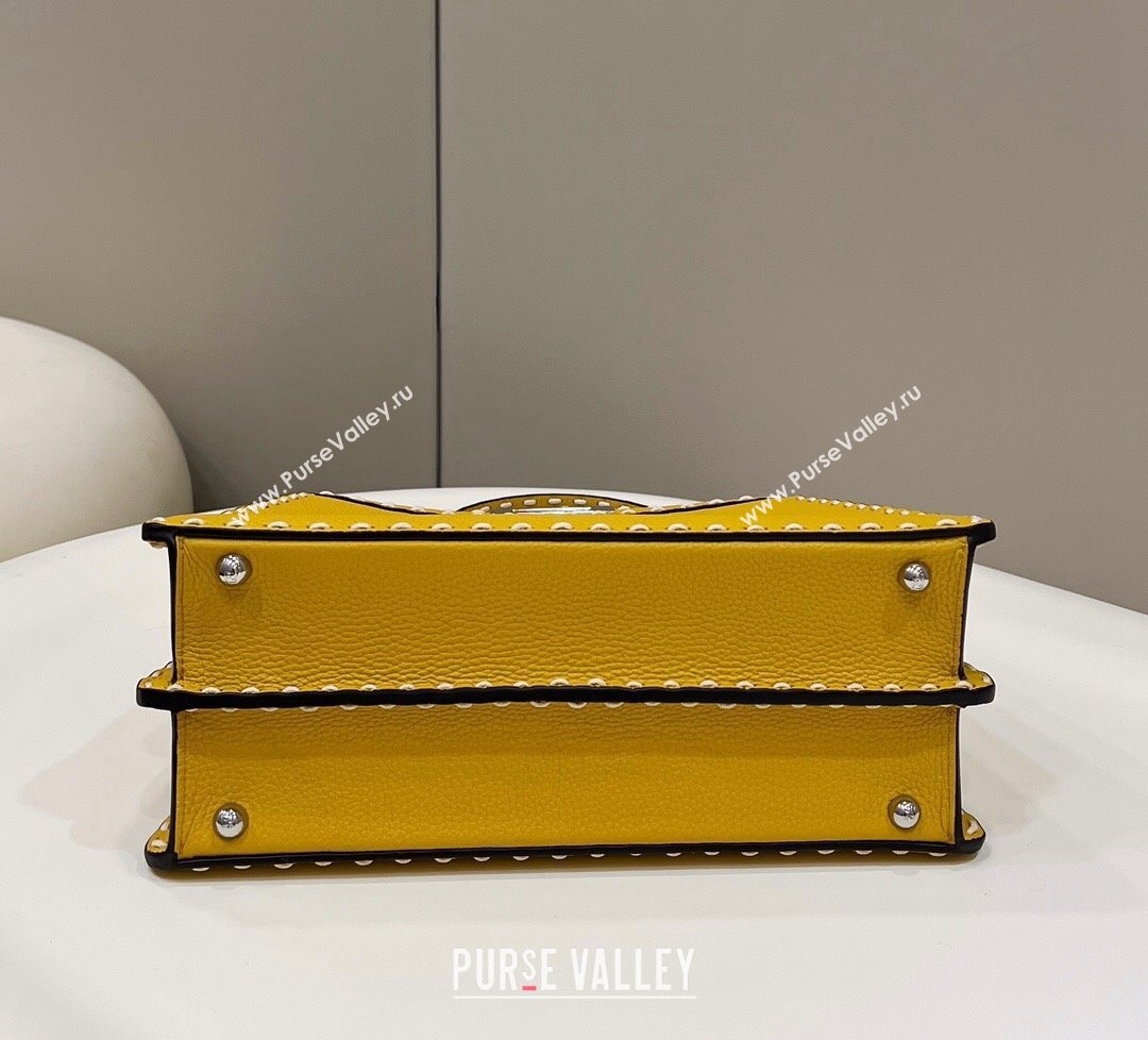 Fendi Peekaboo ISeeU Medium Bag Yellow Selleria with topstitches 2024 (chaoliu-24041022)