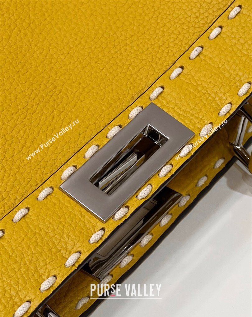 Fendi Peekaboo ISeeU Medium Bag Yellow Selleria with topstitches 2024 (chaoliu-24041022)