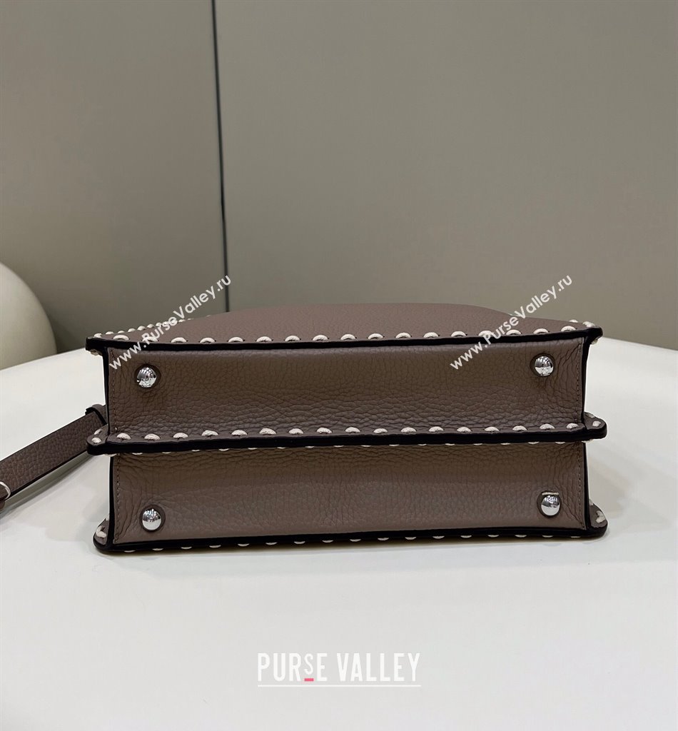 Fendi Peekaboo ISeeU Small Bag Etoupe Selleria with topstitches 2024 (chaoliu-24041031)