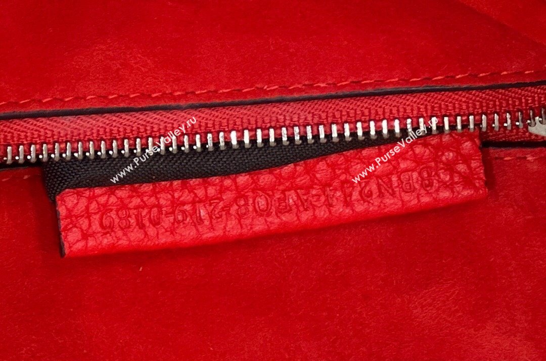 Fendi iconic Peekaboo Mini Bag Red Selleria with topstitches 2024 (chaoliu-24040937)