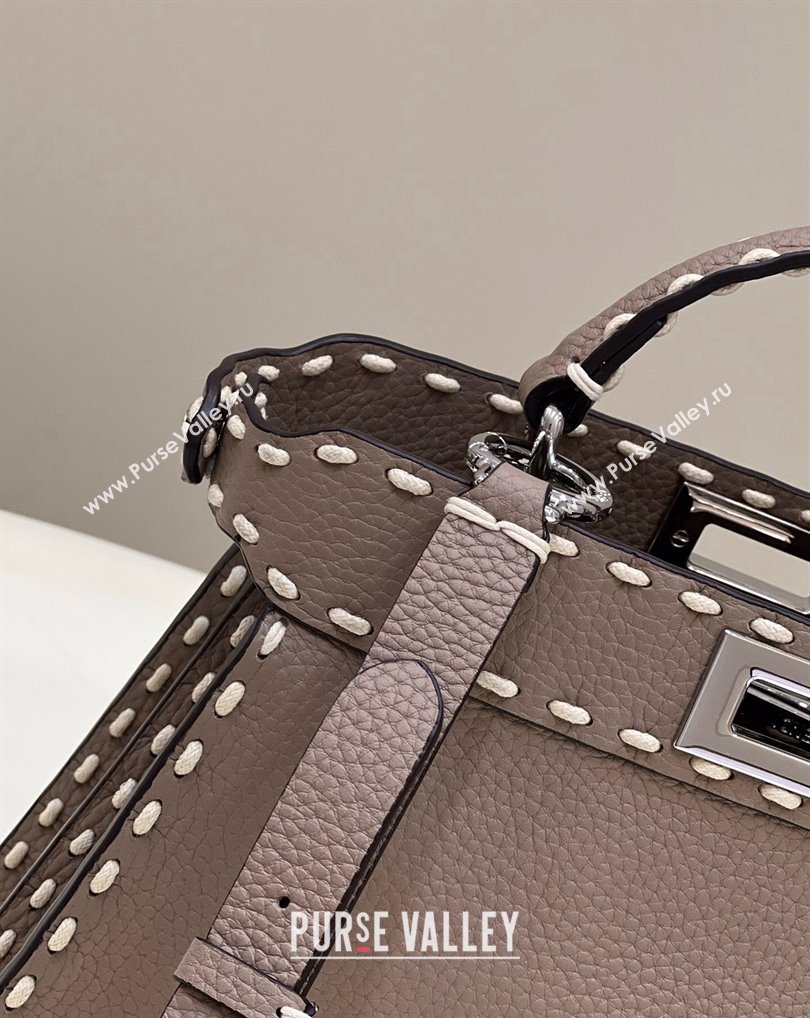 Fendi Peekaboo ISeeU Small Bag Etoupe Selleria with topstitches 2024 (chaoliu-24041031)