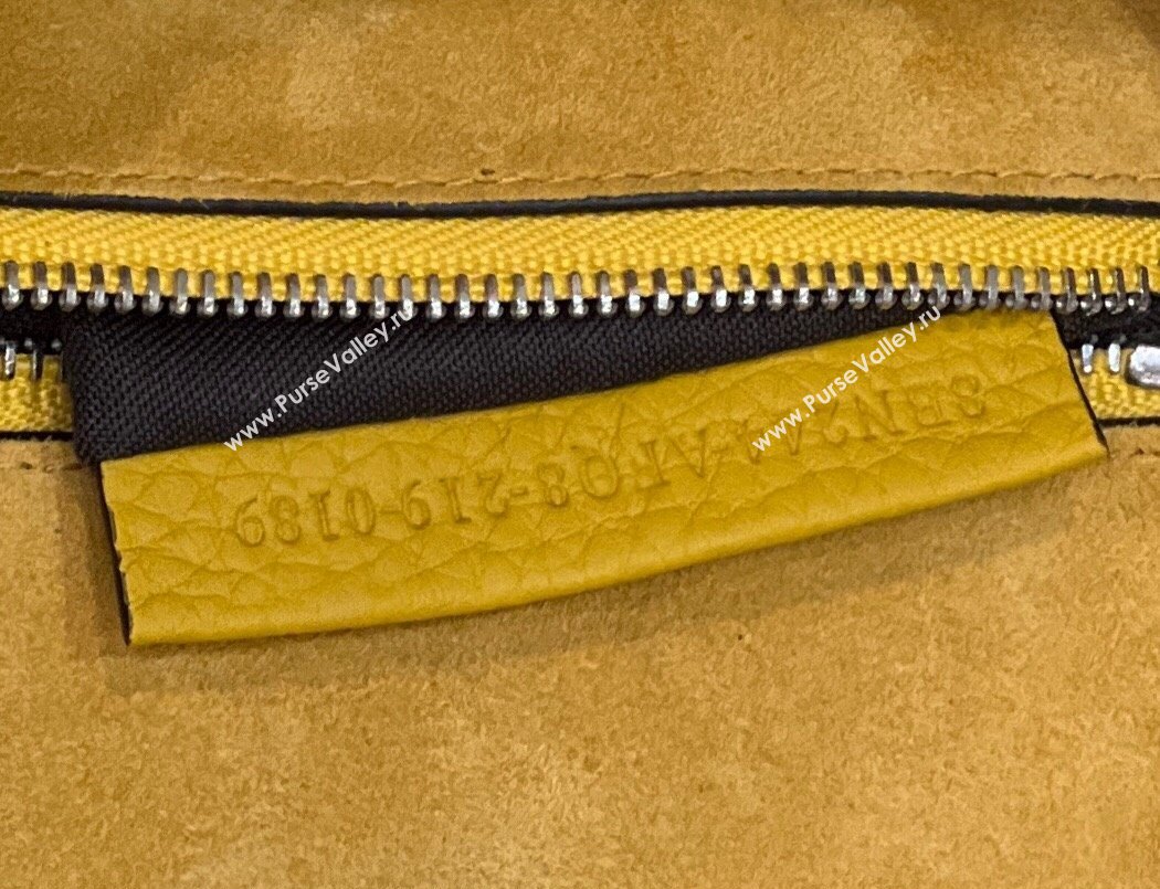 Fendi iconic Peekaboo Mini Bag Yellow Selleria with topstitches 2024 (chaoliu-24040938)