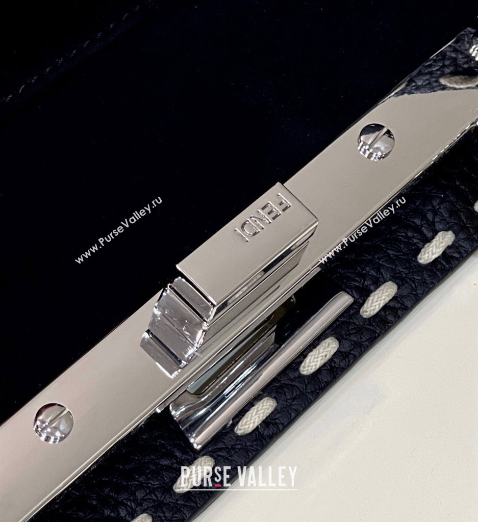 Fendi iconic Peekaboo Mini Bag black Selleria with topstitches 2024 (chaoliu-24040935)