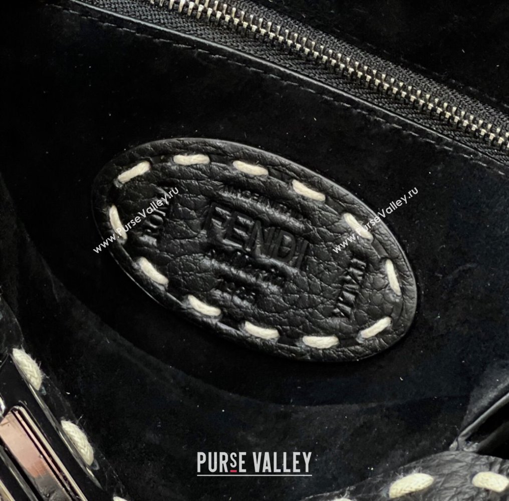 Fendi iconic Peekaboo Mini Bag black Selleria with topstitches 2024 (chaoliu-24040935)