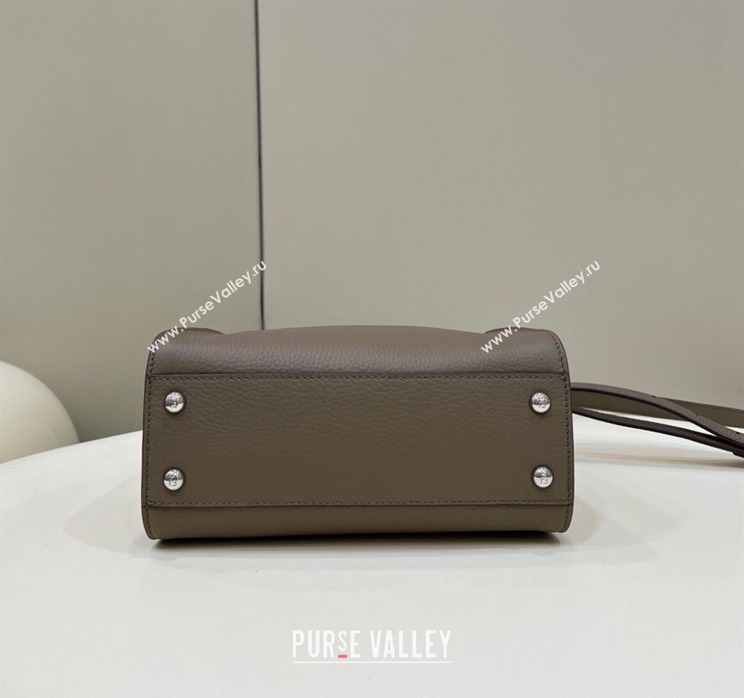 Fendi iconic Peekaboo Mini Bag Gray Selleria with topstitches 2024 (chaoliu-24040939)