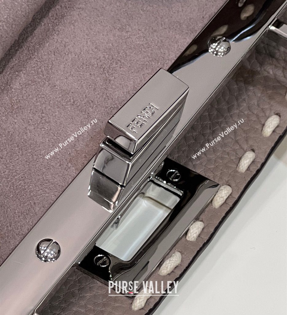 Fendi Peekaboo ISeeU Small Bag Etoupe Selleria with topstitches 2024 (chaoliu-24041031)