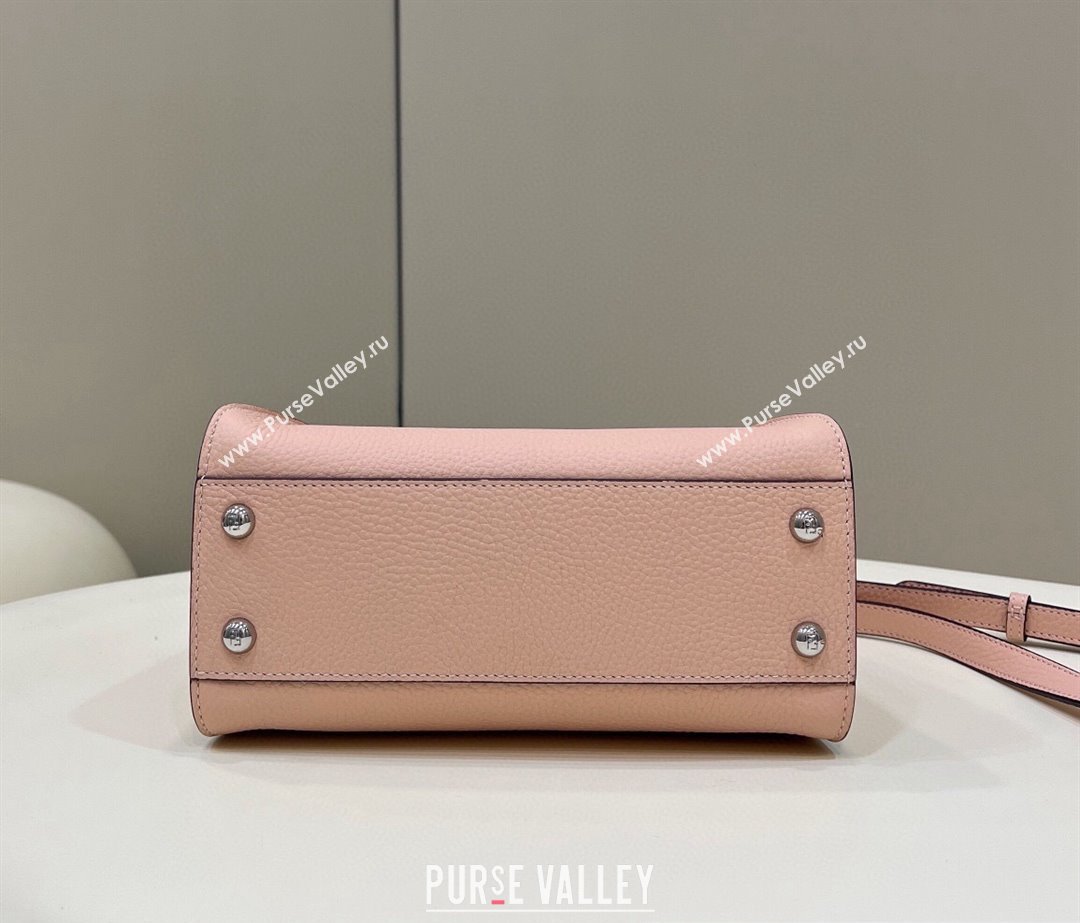 Fendi iconic Peekaboo Mini Bag Light Pink Selleria with topstitches 2024 (chaoliu-24040940)