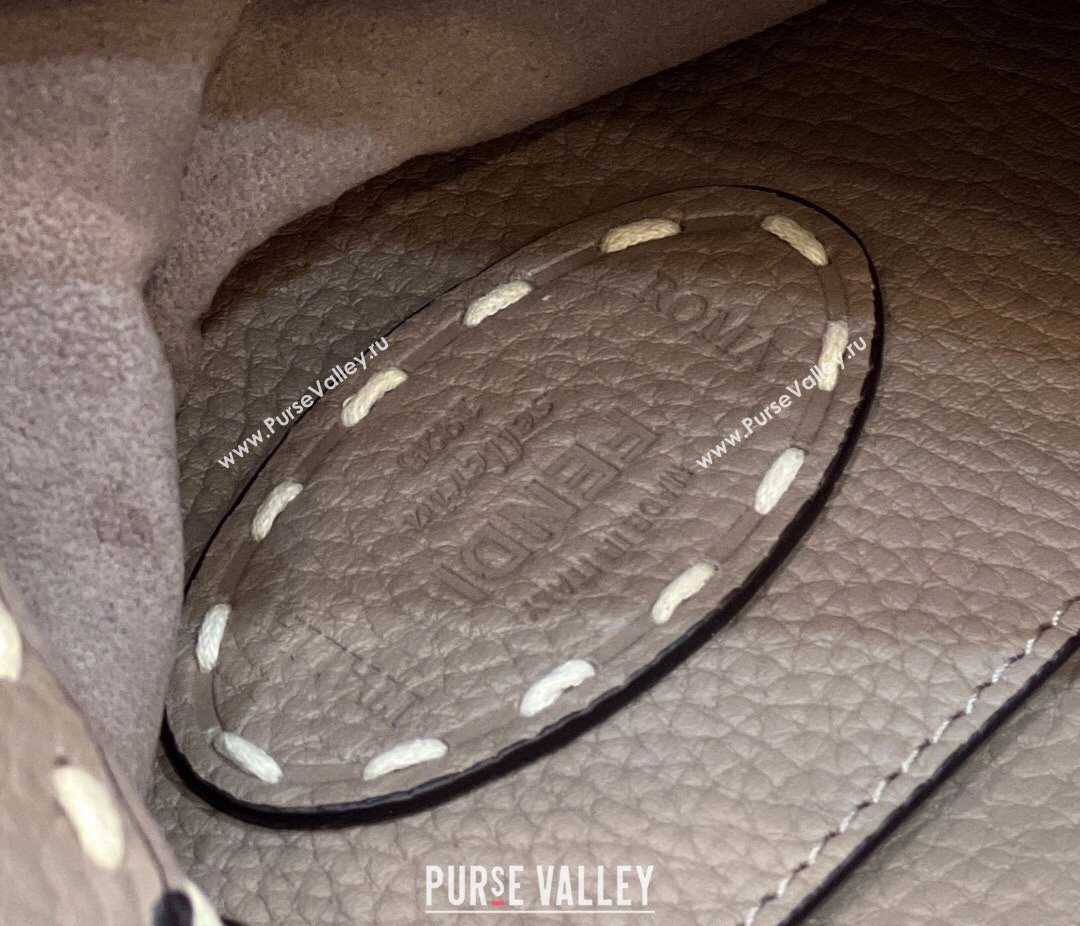 Fendi Peekaboo ISeeU Small Bag Etoupe Selleria with topstitches 2024 (chaoliu-24041031)