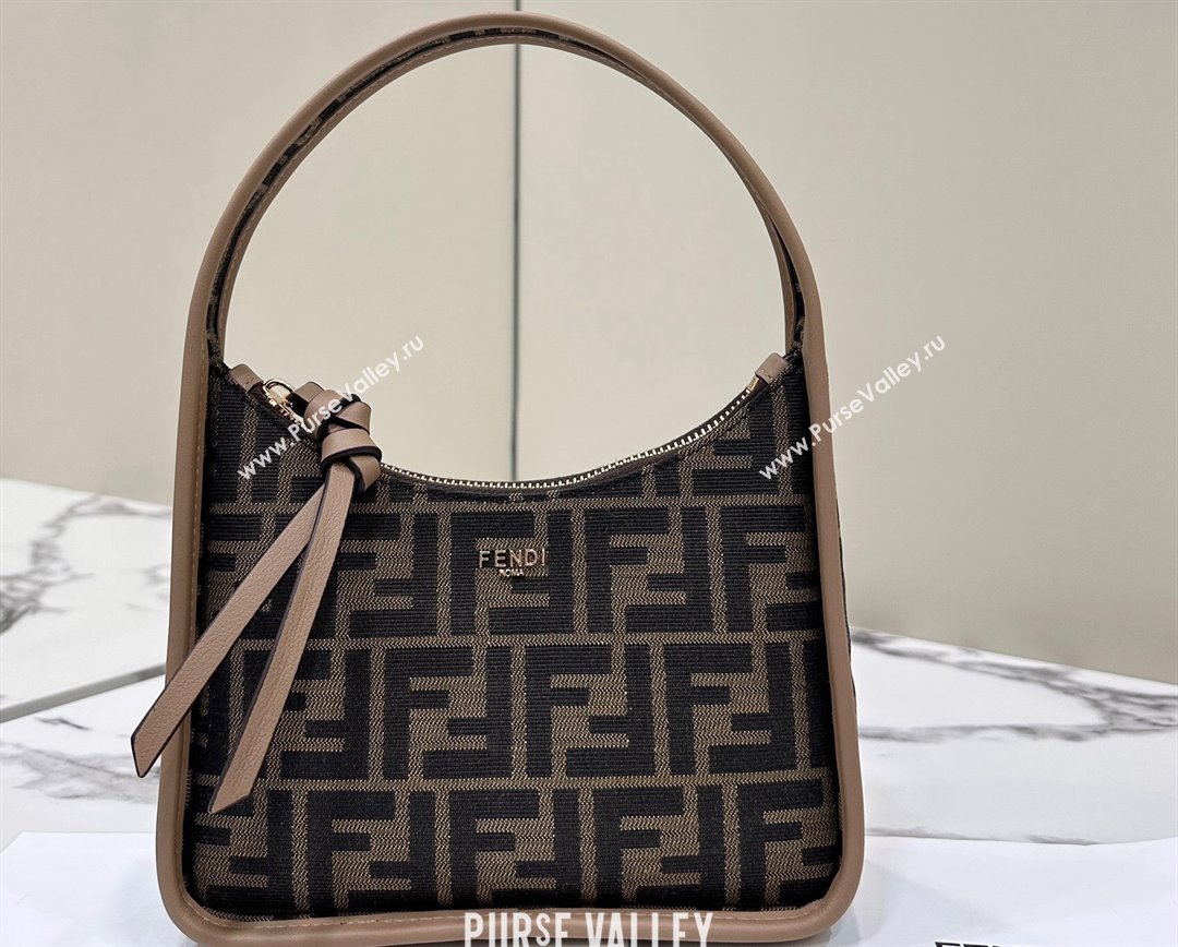 Fendi Mini Fendessence bag Brown FF fabric 2024 (chaoliu-24041052)