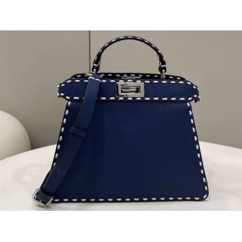 Fendi Peekaboo ISeeU Small Bag Blue Selleria with topstitches 2024 (chaoliu-24041030)