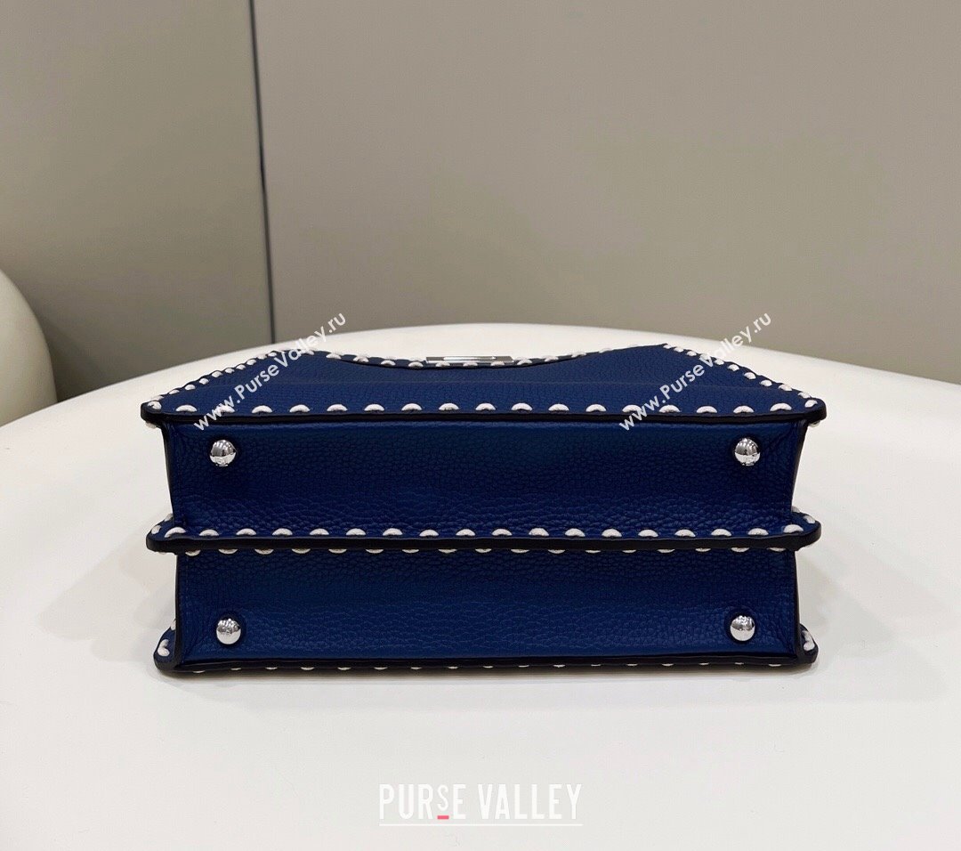 Fendi Peekaboo ISeeU Small Bag Blue Selleria with topstitches 2024 (chaoliu-24041030)
